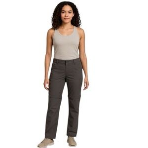 PrAna Gorpcore Gray Zip-Off Nylon Blend Outdoor Convertible Hiking Pants Size 8